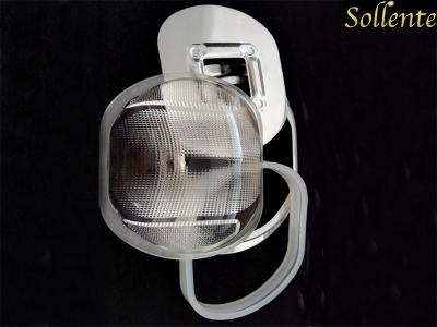 China Non Glare Glass COB LED Lens With Aluminum Reflector 107mm 150*70 Degree for sale