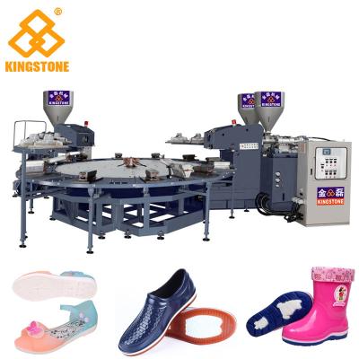 China Rotary Type 1/2 Color PVC Jelly Slippers Sandals Injection Molding Machine With Servo System for sale