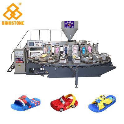 China Automatic Rotary PVC PCU Kids' Sandals Making Machine With Air Blowing 20 Stations for sale