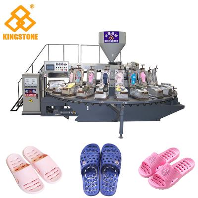 China Rotary 2 Color PVC PCU Slipper Making Machine With Air Blowing System for sale