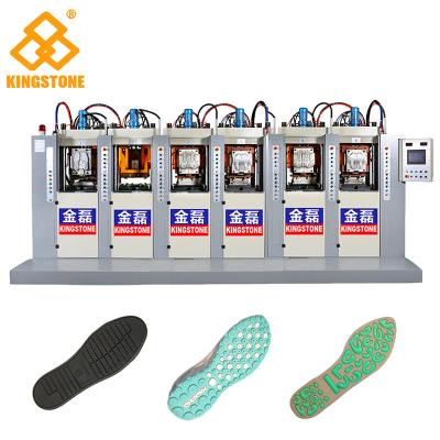 China TPU TR PVC Shoe Sole Making Machine 6 Stations With P.I.D. Control System for sale