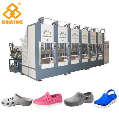Κίνα Πλαστική μηχανή σχηματοποίησης εγχύσεων έξι παπουτσιών σταθμών για την κατασκευή πελμάτων παντοφλών της EVA προς πώληση