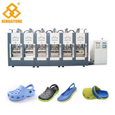 China Deslizador de dos de las estaciones zapatos de EVA que hace la máquina con abierto automático lleno - molde cercano en venta