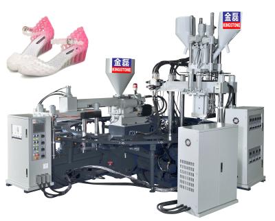 China Three Color TPR Plastic Shoes Making Machine With Double Proportional Pressure Control for sale
