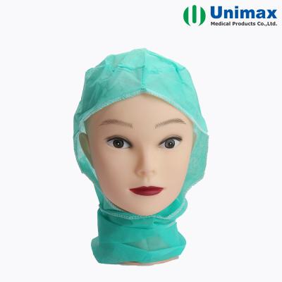 China Disposable Non Woven Astronaut Cap With Attached Scarf To Wrap Neck for sale