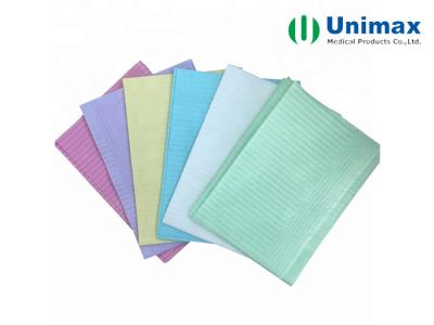 China Waterproof Laminated PE Tissue 2ply Disposable Dental Bibs for sale