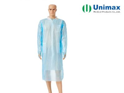 China Vestidos descartáveis longos plásticos do isolamento da luva AAMI PB70 à venda