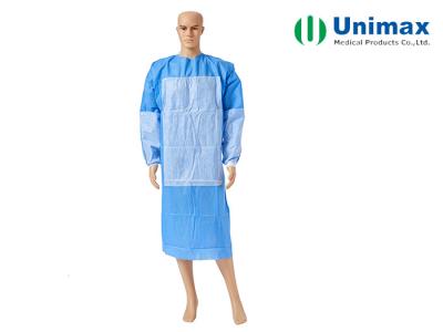 China SMMS Blue EN13795 Disposable Surgical Gowns 45gsm for sale