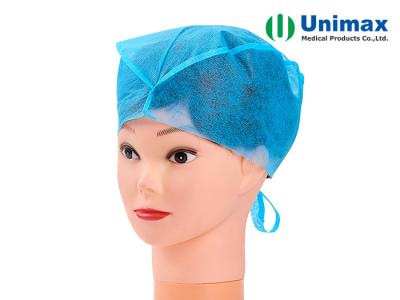 China Unimax Medical SMS Disposable Non Woven Cap with Ties ISO13485 for sale