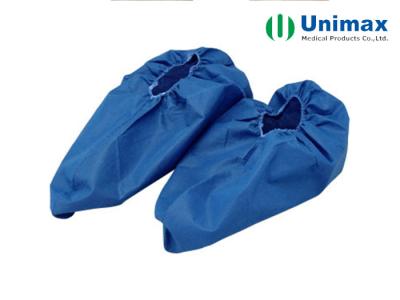 Chine Type court blanc bleu couverture non tissée jetable de botte de couverture de chaussure de SMS à vendre