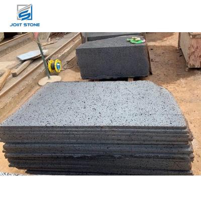 China Anti-slip Black Volcanic Lava Stone Volcanic Rock Stone Tiles for sale