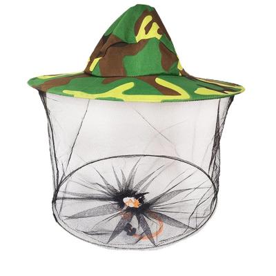 China Camouflage Beekeepers Hat And Veil Anti Bee Polyester Material for sale