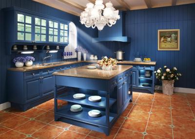 China Pre Assembled L Shaped PVC Kitchen Cabinets Country Contemporary Style for sale
