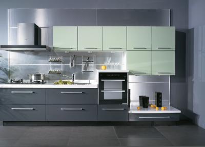 China Tranditional Kitchen Cabinets With Quartz Countertops , Interior Pvc Kitchen Furniture for sale