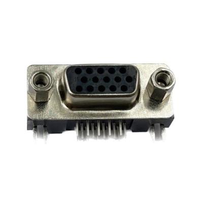 China VGA HD15 Female D-SUB Connectors Slim 3 Rows For PCB 90 Degree 1.0AMP for sale