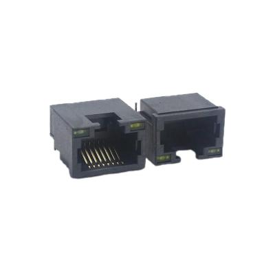 China Vollplastische SMD-Ethernet-RJ45-Buchse mit LEDs 8P8C zu verkaufen