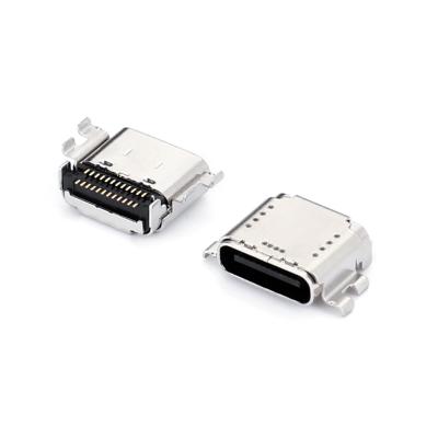 China SGS Soldadura plana USB Tipo C Conectores Receptáculo Montaje en PCB 5.0AMP en venta