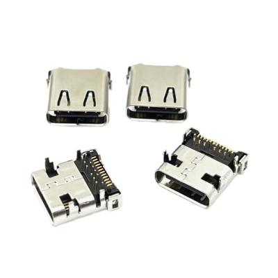 China 5A TYPE C Micro USB PCB Connector Jack Female 24Pin DIP SMT 24P for sale