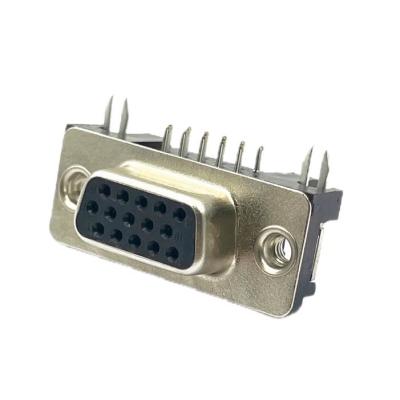 China Right Angle DB15 D-SUB Connectors Female 15 Pin Jack Port OEM for sale