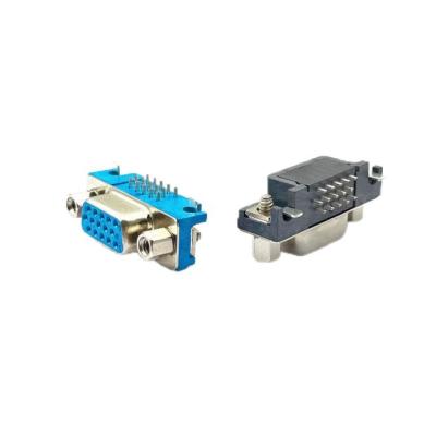 China 90 Degree D Sub 9pin Female Connector Staking Type For PCB Mount for sale