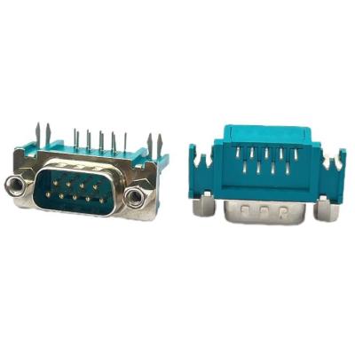 China Right Angle DB9 D-SUB Connectors 9 Pin Male Female PCB Mount for sale