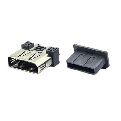 China LCP Solder Displayport DP Socket Connector 180 Degrees SMT Au 1u