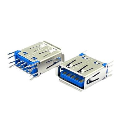 China PA9T USB3.1 Female DIP Soldering USB Socket Connector SMT 9 Pin H14.5mm for sale