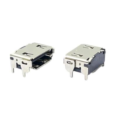 China Brass C2680 19Pin STD Female Micro HDMI Socket Connector Panel Grd Flange With Plastic Feet for sale
