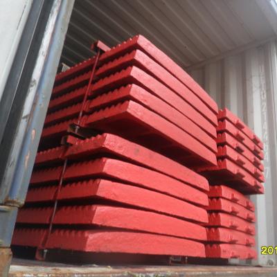China Jaw Plates Stone Crusher Spare Parts Mn13Cr2 Material Te koop