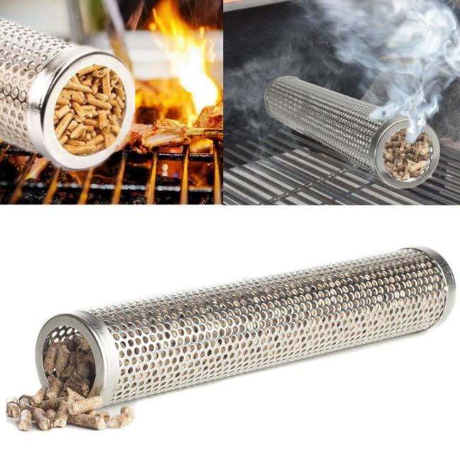 12 Inch Stainless Steel Smoker Wood Pellet BBQ Grill Cold Smoke Generator Tube