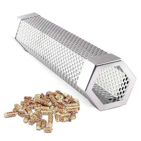 Quality Square Round BBQ Grill/Cold Smoking Mesh Tube/Smoke Generator Stainless Smoker for sale