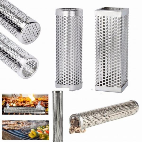 Quality Square Round BBQ Grill/Cold Smoking Mesh Tube/Smoke Generator Stainless Smoker for sale
