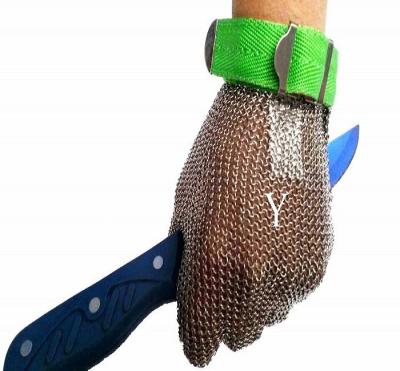 China Stainless Steel Cut Resistant Ring Mesh Metal Safety Working Protective Glove for sale