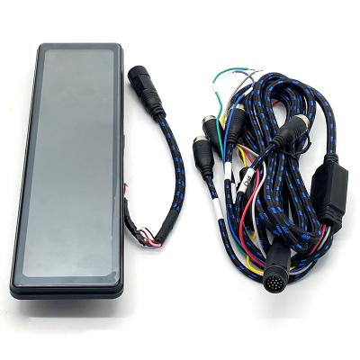 China Car Rearview Quad Split Monitor Remote Control 4 Channels 18-PIN Rear Veiw Mirror For Truck Bus for sale