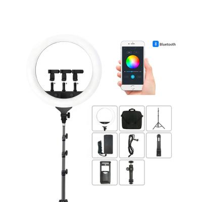 China PORTABLE first hand supply foldable cordless led ring light with stand for sale for sale