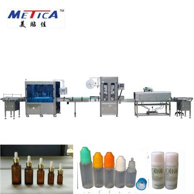 Chine chaîne de la production 10-100ml de mise en bouteilles remplissage liquide automatique et machine de capsulage à vendre