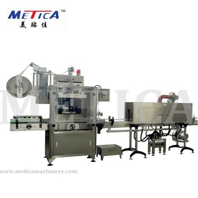 China Automatic Bottle And Can Film Sleeve Shrink Labeling Machine With Steam Shrink Tunnel Bottle Labeling Machine for sale