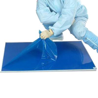 Chine tapis adhésifs bleus blancs de plancher de Cleanroom de film de PE de 60x40cm à vendre