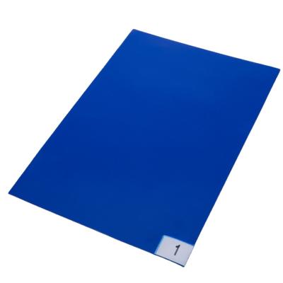 China Entry Decontaminating Cleanroom Tacky Mats 60''X90'' Blue PE 30 Layers for sale