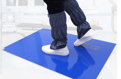 China Azul descartável da esteira pegajosa 60cmX90cm do PE da sala de limpeza à venda