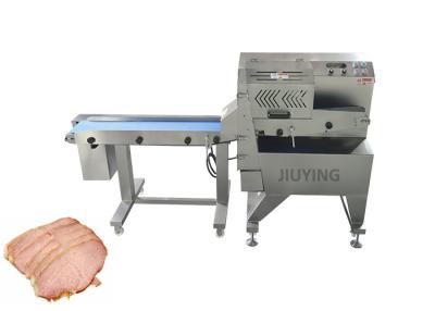 China Commercial Cooked Meat Slicer Machine 160mm Width Conveyor Belt Cutter Feeding Inlet for sale