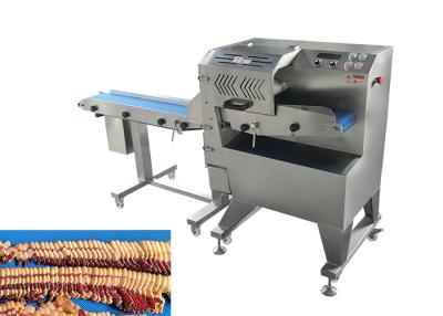 China Stainless Steel Cooked Beef Meat Slicing Machine 160mm Width Conveyor Belt for sale