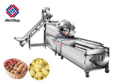 China Electric Brush Type Potato Production Line For Peeling , Washing And Cutting for sale