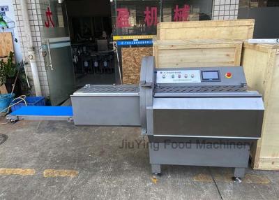 China Blue Conveyor Industrail Frozen Buffalo Meat Slice Cutting Machine Portion Function for sale