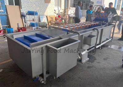 China Air Bubble Type Vegetable Fruit Washing Machine 1.5T/H With Spraying Nozzels for sale