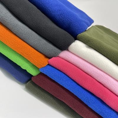 China 2 Sides Brushed Polar Fleece Fabric For Women Jacket Vast 100% Polyester Dyed 160gsm Warm for sale