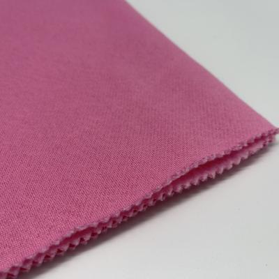 China Poliéster de algodão quente de tecido francês terry escovado padrão sólido à venda