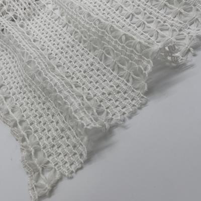 China Customized Knitting Jacquard Fabric Lace Knitting 85% Polyester 15% Cotton 150cm 195gsm N03-009 for sale