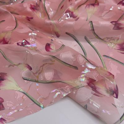 Китай Низкосокращающаяся ткань Jacquard Cut Foiled Fabric L02-026 продается