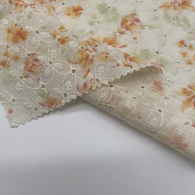China Printed Garment embroidered cotton net fabric Material MO4-LK010 for sale